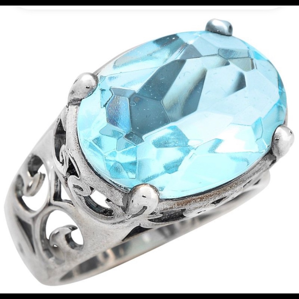 Silpada Aqua Glass ring size 7